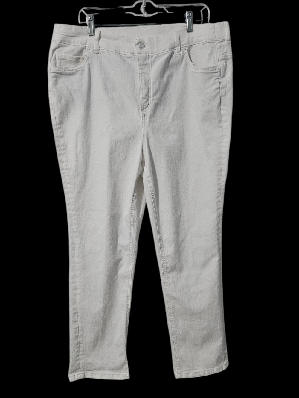 EUC D&Co 18W Jeans Womens Plus White Denim High Rise Pants Comfort Waistband